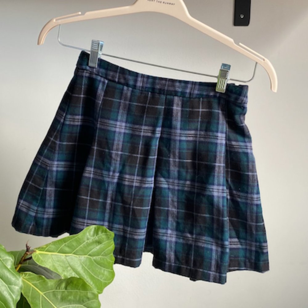 Ecote Blue Green Striped School Girl Skirt